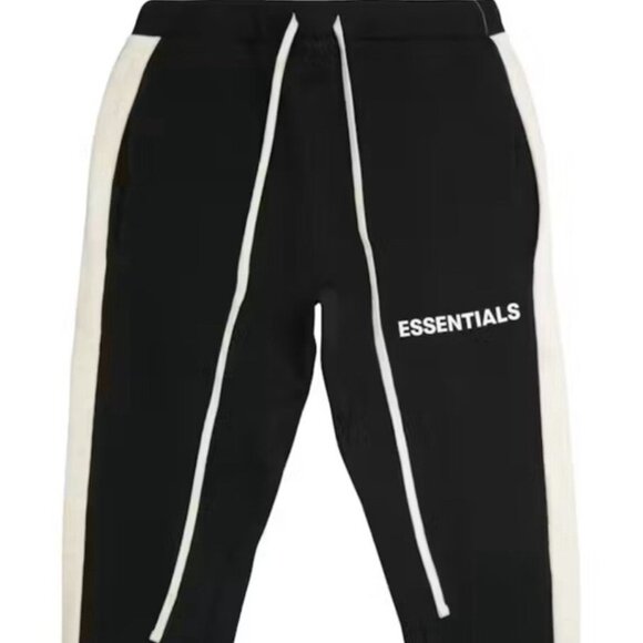 Essentials Fear of God Side Stripe Sweatpants Joggers Small Black - Picture 1 of 8